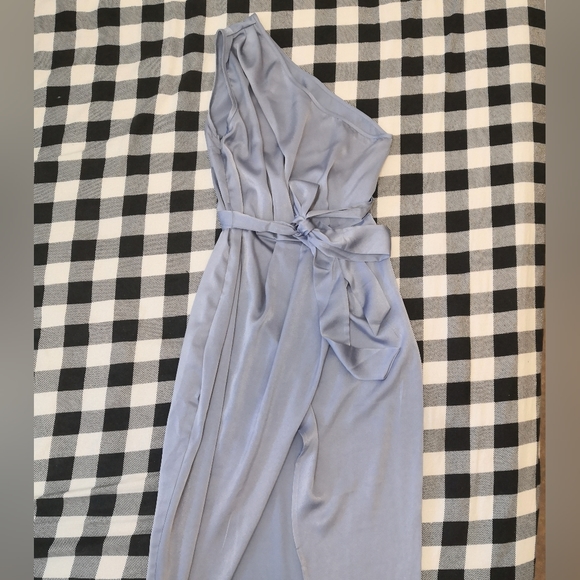 Shein one shoulder satin dress Dusty Blue - Picture 6 of 7